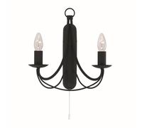 Elegante Applique Nera Lampada Interna Illuminazione 2x E14