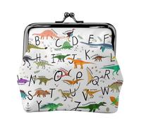 Elegante apprendimento alfabeti con stampa dinosauri squisito bacio blocco portafoglio compatto versatile donna portamonete piccolo sacchetto con cerniera