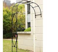 Elegante arco da giardino in metallo per decorazione esterna, 280 x 240 cm, traliccio resistente per piante rampicanti e supporto per alberi, design a mezzo tunnel nero per paesaggistica