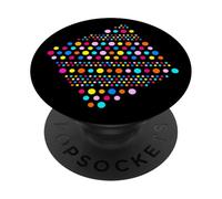 Elegante Arcobaleno Colore Polka Dot Astratto Nero Forme Mania PopSockets PopGrip Adesivo