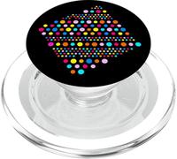 Elegante Arcobaleno Colore Polka Dot Astratto Nero Forme Mania PopSockets PopGrip per MagSafe