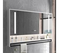 Elegante armadietto nero con specchio da 80 cm, per bagno e medicina, per soggiorno e bagno, decorazione funzionale per la casa con ampio spazio