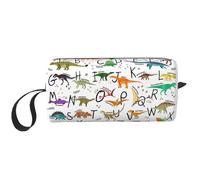 Elegante astuccio portatile per cosmetici con stampa di dinosauri, custodia da viaggio, borsa organizer con cerniera per un accesso rapido