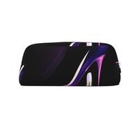 Elegante astuccio viola con tacco alto con stampa rossetto, astuccio grande per matite, cancelleria, penne, ufficio, università, scuola, trucco, Argento, Taglia unica, Beauty case