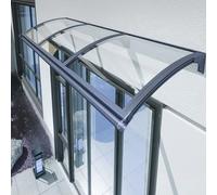 Elegante baldacchino in alluminio e policarbonato, resistente ai raggi UV, grande tenda antivento per porta d'ingresso, 120 x 120 cm (47 x 47), copertura perfetta per ingressi