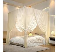 Elegante baldacchino in raso di seta per camera da letto, decorazione a 4 baldacchini ad angolo, per adulti e bambini, lussuoso design solido per un'esperienza di sonno da sogno.