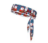 Elegante bandana con stampa di Babbo Natale e pupazzo di neve, unisex, per allenamento, jogging, ciclismo, yoga e altro ancora
