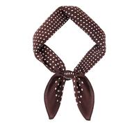 Elegante bandana in seta da donna, sciarpa per capelli a pois, sciarpa per regali, viaggi, vacanze, abbigliamento sportivo, 70 x 70 cm (marrone a pois)