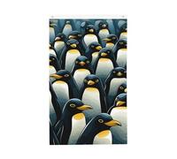 Elegante bandiera con motivo folla di pinguini, 3 x 1,5 m, verticale su entrambi i lati, bandiera da giardino, per esterni, cortile, casa, divertente, decorazione per la casa, bandiere da giardino per