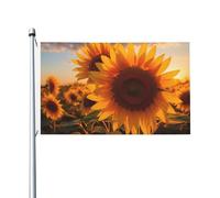 Elegante bandiera da giardino con stampa di girasoli, 9 x 1,5 m