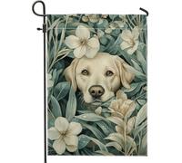 Elegante bandiera floreale da giardino, foglie di magnolia color crema morbide, decorazione per esterni, opera d'arte su entrambi i lati per la decorazione della casa primaverile e l'esposizione del