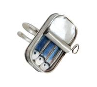 Elegante barattolo di sardine anelli artigianali in lega robusta accessorio per aggiungere umoristica a qualsiasi outfit anelli di lattine di sardine