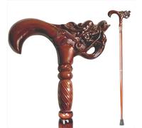 Elegante bastone da passeggio in legno con intagli di animali, comodo supporto per uomini e donne, perfetto per uso interno ed esterno (M)