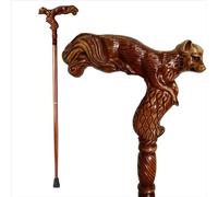Elegante bastone da passeggio in legno con intagli di animali, comodo supporto per uomini e donne, perfetto per uso interno ed esterno (L)