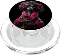 Elegante bicchiere da vino a forma di barboncino alla moda, con ritratto grafi PopSockets PopGrip per MagSafe
