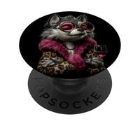 Elegante bicchiere da vino rotondo con immagine di cane husky PopSockets PopGrip Adesivo