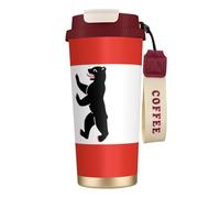 Elegante bicchiere personalizzato - Bicchiere da caffè unico, perfetto per viaggi e uso quotidiano Bandiera di Berlino rossa