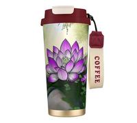 Elegante bicchiere personalizzato - Bicchiere da caffè unico, perfetto per viaggi e uso quotidiano Comic come fiore di loto rosso