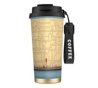 Elegante bicchiere personalizzato - Bicchiere da caffè unico, perfetto per viaggi e uso quotidiano Entra nel labirinto di pensare Nero