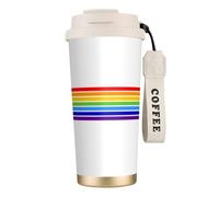 Elegante bicchiere personalizzato - Bicchiere da caffè unico, perfetto per viaggi e uso quotidiano La bandiera ebraica bianca