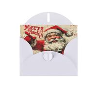 Elegante biglietto di auguri con scritta "Merry Christmas", con buste, ringraziamento, compleanno, Natale, San Valentino