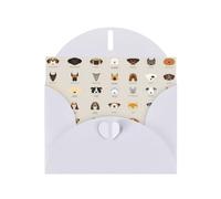Elegante biglietto di auguri con stampa di razza canina, con buste, ringraziamento, compleanno, Natale, San Valentino