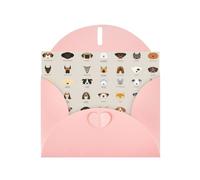 Elegante biglietto di auguri con stampa di razza canina, con buste, ringraziamento, compleanno, Natale, San Valentino