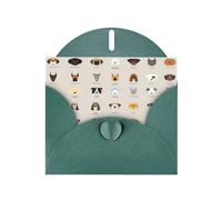 Elegante biglietto di auguri con stampa di razza canina, con buste, ringraziamento, compleanno, Natale, San Valentino