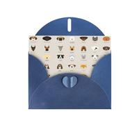 Elegante biglietto di auguri con stampa di razza canina, con buste, ringraziamento, compleanno, Natale, San Valentino