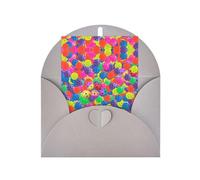 Elegante biglietto di auguri grigio con busta abbinata, motivo con palline da pickleball colorate, stampa in bianco benedetto per compleanno, San Valentino, matrimonio