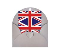 Elegante biglietto di auguri grigio con buste abbinate - Stampa bandiera del Regno Unito in bianco benedetto per compleanno, matrimonio, San Valentino