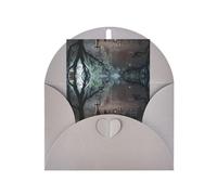 Elegante biglietto di auguri grigio - Halloween Horror Print Blank Blessed Gold Seals Card per compleanno, matrimonio, San Valentino