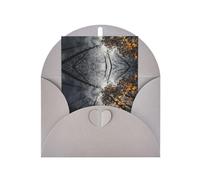 Elegante biglietto di auguri grigio - Sky Through The Tree Print Blank Blessed Gold Seals Card per compleanno, matrimonio, San Valentino