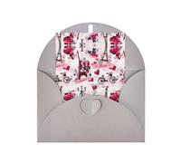 Elegante biglietto di auguri grigio - Torre Eiffel di Parigi Francia, stampa vuota con sigillo d'oro benedetto per compleanno, matrimonio, San Valentino