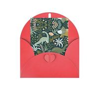 Elegante biglietto di auguri rosso con busta abbinata - Simpatico dinosauro stampato vuoto benedetto per compleanno, San Valentino, matrimonio