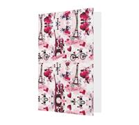 Elegante biglietto di auguri rosso - Torre Eiffel di Parigi Francia, stampa vuota con sigillo d'oro benedetto per compleanno, matrimonio, San Valentino