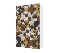 Elegante biglietto di auguri verde scuro con buste - Imagen De Pug Print Pearl Paper Cards con adesivi coordinati