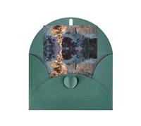 Elegante biglietto di auguri verde scuro con stampa albero di Natale con busta abbinata - design benedetto bianco per compleanno, matrimonio