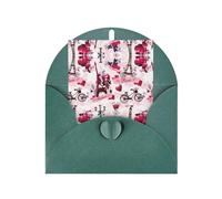 Elegante biglietto di auguri verde scuro - Torre Eiffel di Parigi Francia, stampa vuota con sigillo d'oro benedetto per compleanno, matrimonio, San Valentino