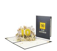 Elegante biglietto pop-up per anniversario di amore e piacere, biglietto di auguri per diversi anni per anime gemelle e coppie