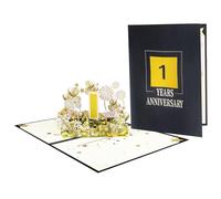 Elegante biglietto pop-up per anniversario di amore e piacere, biglietto di auguri per diversi anni per anime gemelle e coppie