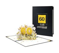 Elegante biglietto pop-up per anniversario di amore e piacere, biglietto di auguri per diversi anni per anime gemelle e coppie