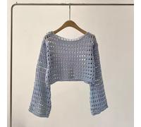 Elegante bikini donna manica lunga spiaggia copricostume top maglia maglione est