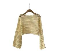 Elegante bikini donna manica lunga spiaggia copricostume top maglia maglione est