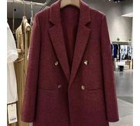 Elegante blazer da donna doppiopetto in misto grigio chiaro - moda senza tempo per le donne | Capo essenziale e versatile per il guardaroba, con bottoni e tasche, colore unito, perfetto per la primave
