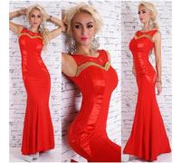 Elegante Bodenlanges Gala Abito da Sera Con Ornamenti Rosso #AK1173