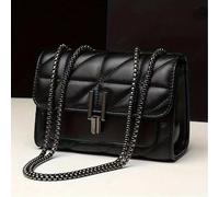 Elegante borsa a spalla da donna con tracolla a catena, borsa a tracolla trapuntata, borsa da ascella minimalista di lusso, leggera, borsa quadrata mini con chiusura in metallo e patta trapuntata, sti