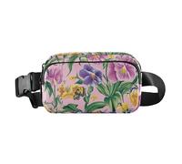 Elegante borsa a tracolla con fiori peonie, garofano, basilico, rosa, elegante, per donne e uomini, impermeabile, con cinghia regolabile, per viaggi, vacanze, corsa, 16, 1 Size