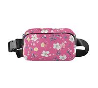 Elegante borsa a tracolla con fiori peonie, garofano, basilico, rosa, elegante, per donne e uomini, impermeabile, con cinghia regolabile, per viaggi, vacanze, corsa, 01, 1 Size
