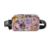 Elegante borsa a tracolla con fiori peonie, garofano, basilico, rosa, elegante, per donne e uomini, impermeabile, con cinghia regolabile, per viaggi, vacanze, corsa, 11, 1 Size